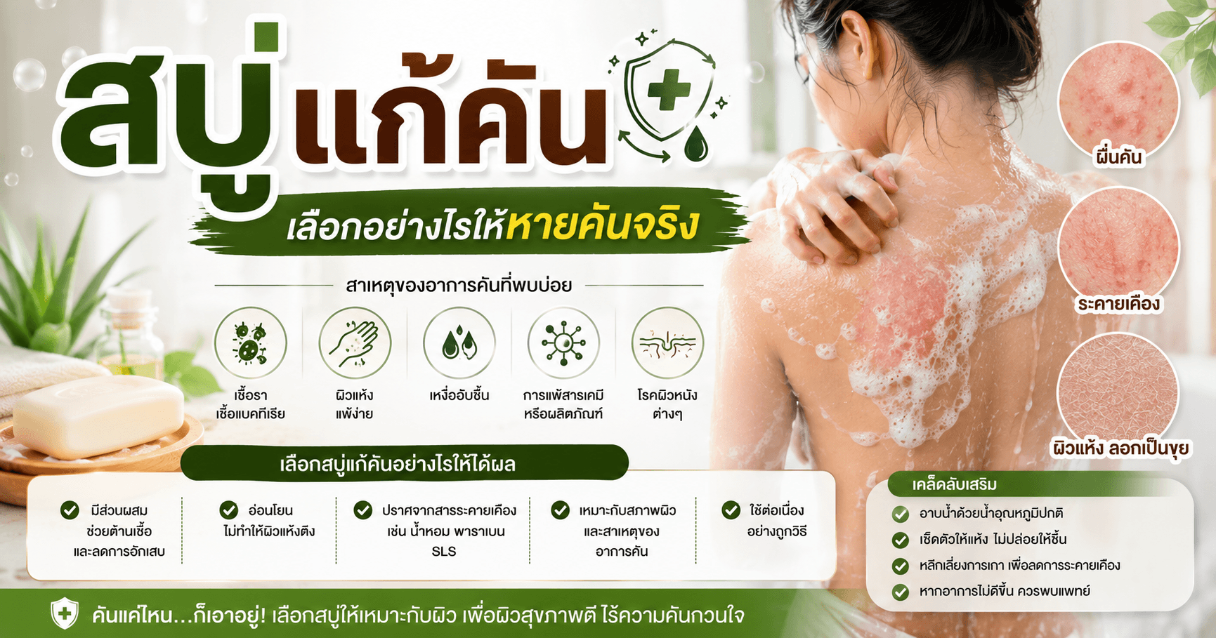 ส่วนผสมสมุนไพรธรรมชาติในสบู่แก้คัน DOIAE ดอยเอ้ ที่ช่วยลดอาการระคายเคืองอย่างปลอดภัย
